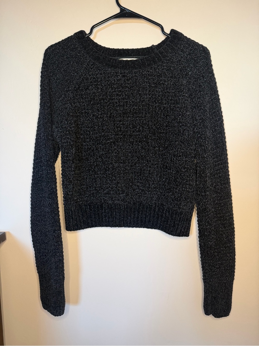 Altar'd State Black Textured Crewneck Sweater